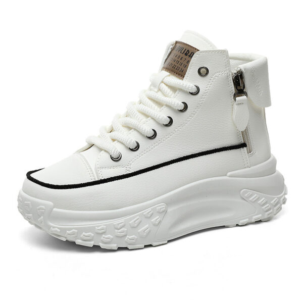 Round Toe Shoes Platform Height Increasing Casual Sneakers - Image 9