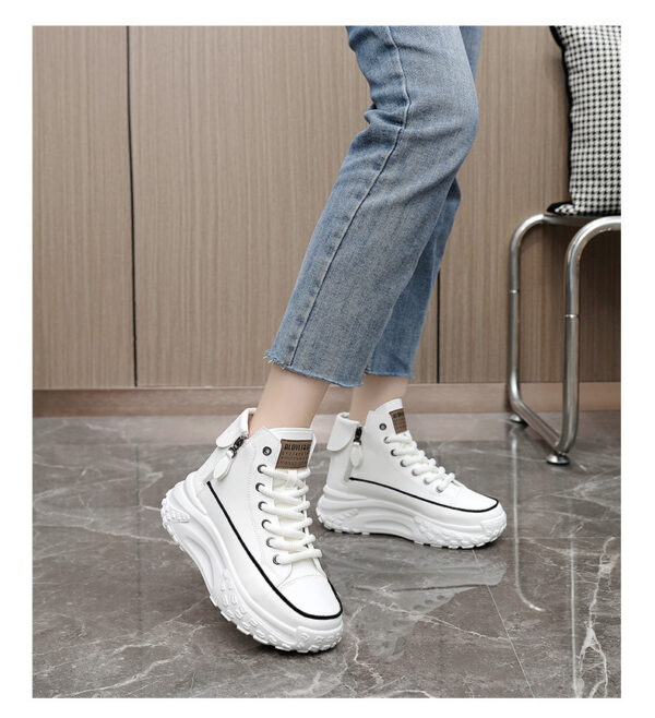 Round Toe Shoes Platform Height Increasing Casual Sneakers - Image 4