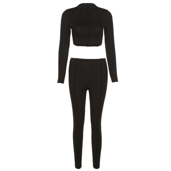 Reverse Wear Design Sense High Waist Slim Breathable Leisure Sports Suit - Image 9