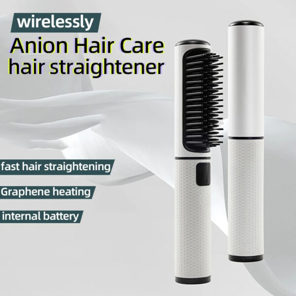 LCD USB Charging Straight Comb Negative Ion Lazy Hair Straightener Curly Hair Dual-use Broken Hair Finishing - Image 4