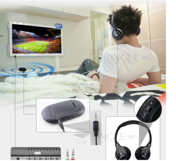 Bingle B616 Wireless Headset Computer Television Elderly People Watch FM Radio Television Headphones - Image 3