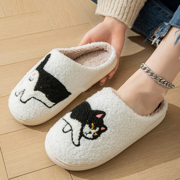 Cartoon Cotton Slippers For Women Men Indoor Outdoor Slippers For Household Autumn And Winter Couples Shoes Fuzzy Warm Soft Slippers - Image 2