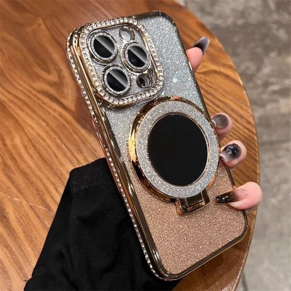 Makeup Mirror Bracket Phone Case Glitter Protective Cover - Image 6