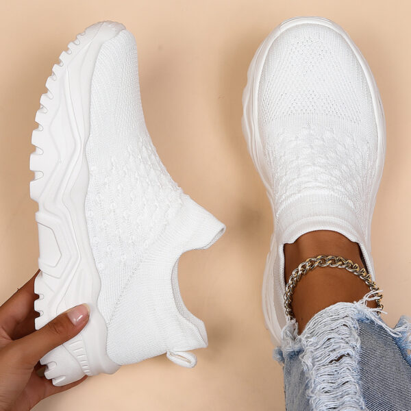 Plus Size Sports Women's Shoes Breathable Fly knit Slip-on - Image 5