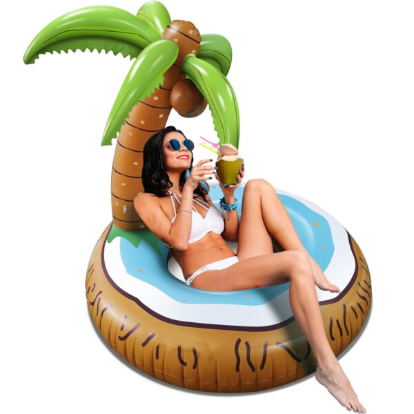Simple Printed Coconut Tree Inflatable Backrest Recliner - Image 4