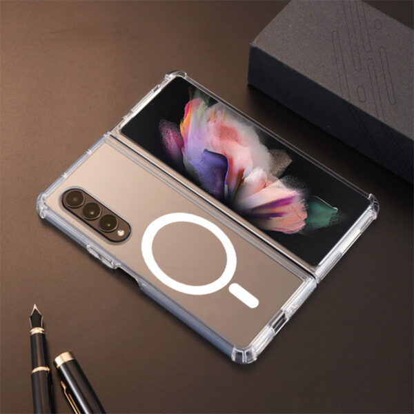 Zflip5 Four-corner Drop-resistant Magnetic Transparent Phone Case - Image 8