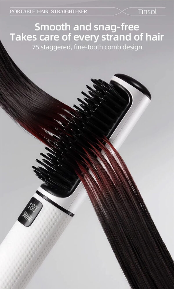 LCD USB Charging Straight Comb Negative Ion Lazy Hair Straightener Curly Hair Dual-use Broken Hair Finishing - Image 9