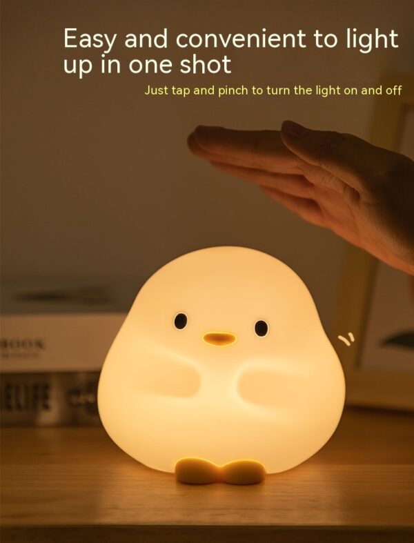 Cute Duck LED Night Lamp Cartoon Silicone USB Rechargeable Sleeping Light Touch Sensor Timing Bedroom Bedside Lamp For Kid Gift Home Décor - Image 10