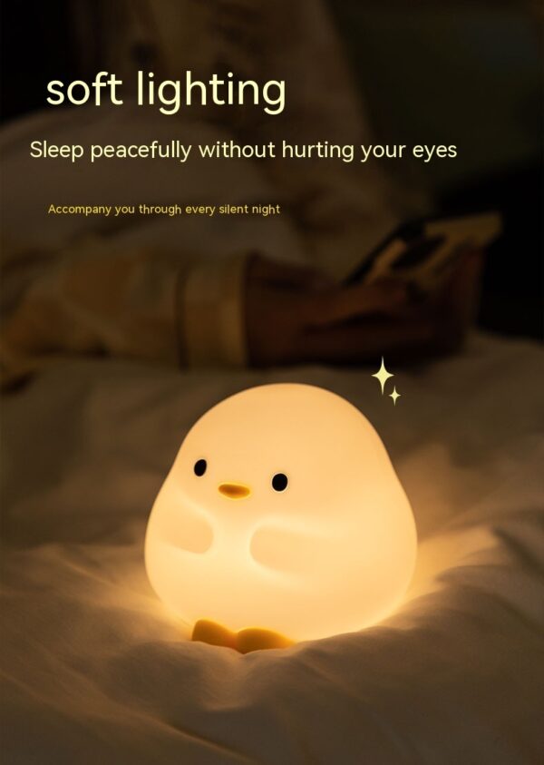 Cute Duck LED Night Lamp Cartoon Silicone USB Rechargeable Sleeping Light Touch Sensor Timing Bedroom Bedside Lamp For Kid Gift Home Décor - Image 7