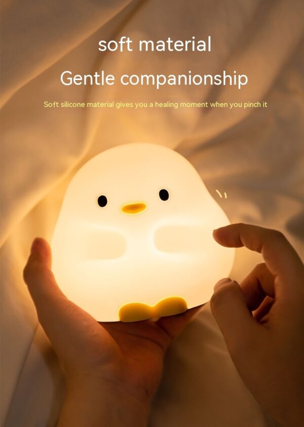 Cute Duck LED Night Lamp Cartoon Silicone USB Rechargeable Sleeping Light Touch Sensor Timing Bedroom Bedside Lamp For Kid Gift Home Décor - Image 5