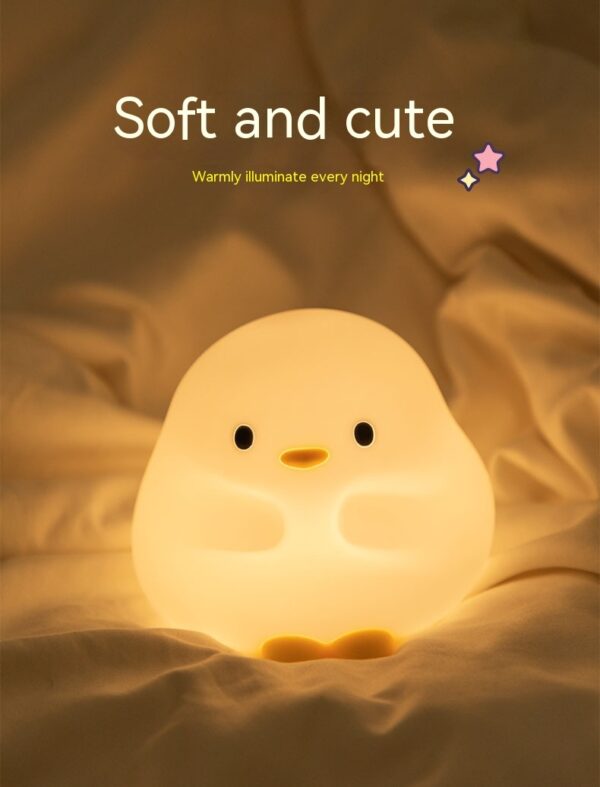 Cute Duck LED Night Lamp Cartoon Silicone USB Rechargeable Sleeping Light Touch Sensor Timing Bedroom Bedside Lamp For Kid Gift Home Décor - Image 8
