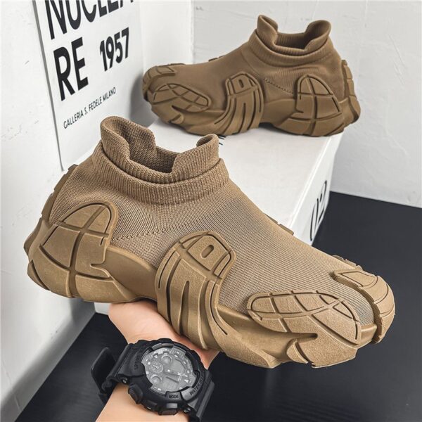 Fashion Lace Up Sock Shoes Men's Personalized Lightweight Running Walking Sneakers Thick Bottom Sneakers - Image 5