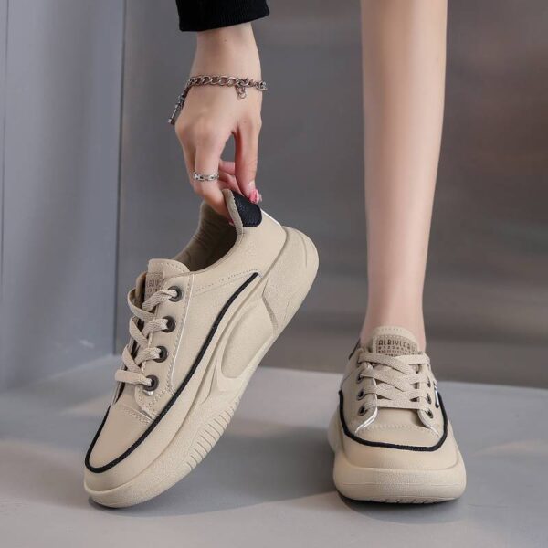 Lightweight Casual Sneaker Women's Soft Bottom Running Shock Absorption Genuine Leather - Image 3