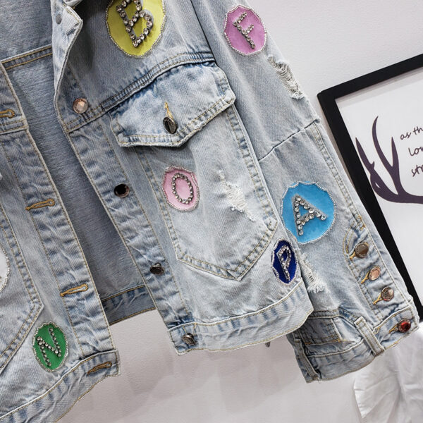 Letter denim jacket - Image 2