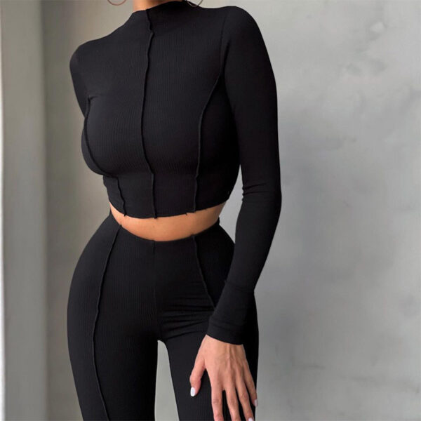 Reverse Wear Design Sense High Waist Slim Breathable Leisure Sports Suit - Image 8