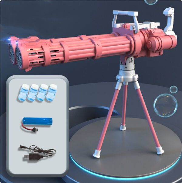 Super Big Double-Tube Bubble Gun Machine Outdoor Blowing Soap Bubble Maker Toy Automatic Water Toy For Children Birthday Party - Image 3
