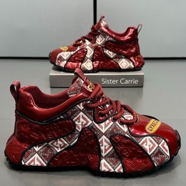 Fashion Youth Embroidery Stitching Thick Bottom Lightweight Men's Shoes - Image 3