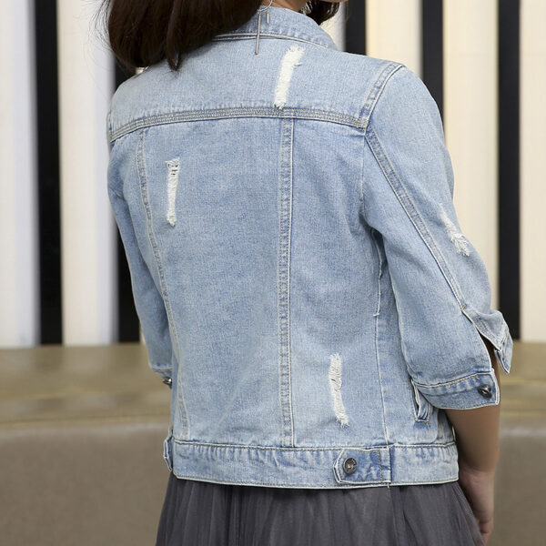3/4 sleeve denim jacket - Image 3