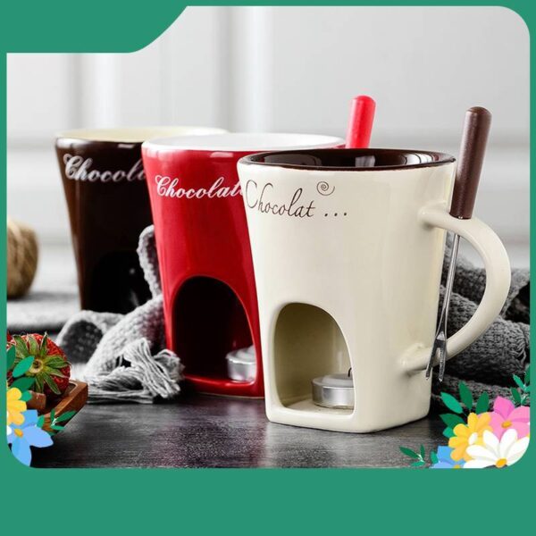 Ceramic Chocolate Cheese Ice Cream Hot Pot Mug - Image 2