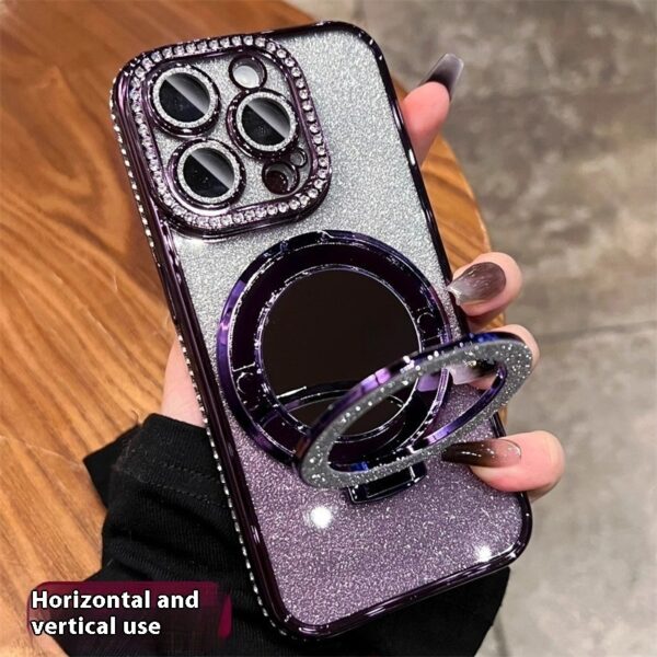 Makeup Mirror Bracket Phone Case Glitter Protective Cover - Image 10
