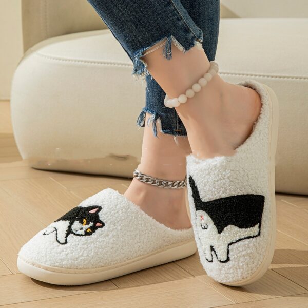Cartoon Cotton Slippers For Women Men Indoor Outdoor Slippers For Household Autumn And Winter Couples Shoes Fuzzy Warm Soft Slippers - Image 3