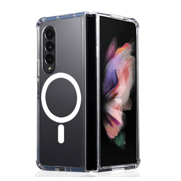Zflip5 Four-corner Drop-resistant Magnetic Transparent Phone Case - Image 7