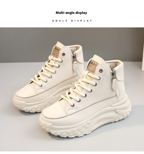 Round Toe Shoes Platform Height Increasing Casual Sneakers - Image 6