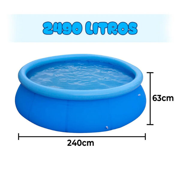 Swimming Pool Edge Inflatable 2490 Litres PVC Resistant Round - Image 2