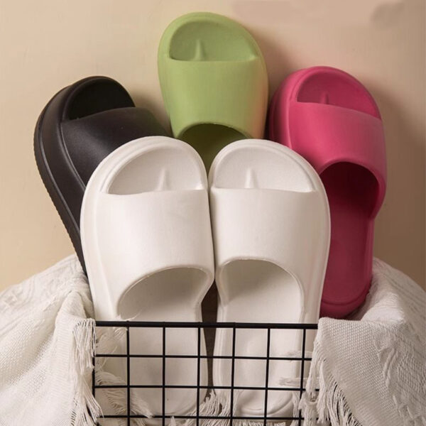 7cm High Heel Flat Slippers Summer Solid Color Non-slip Floor Home Shoes Outdoor Garden Slippers For Women - Image 7