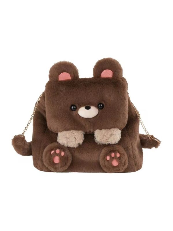 Large Capacity Cute Personality Plush Bear Backpack For Women - Image 6