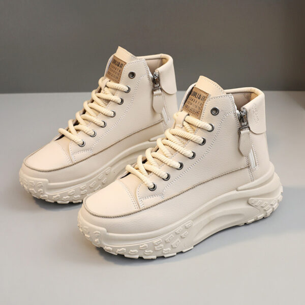 Round Toe Shoes Platform Height Increasing Casual Sneakers - Image 8