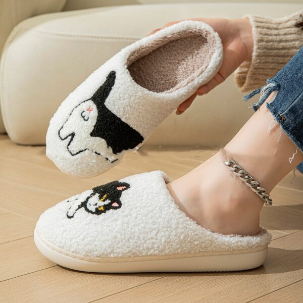 Cartoon Cotton Slippers For Women Men Indoor Outdoor Slippers For Household Autumn And Winter Couples Shoes Fuzzy Warm Soft Slippers - Image 4
