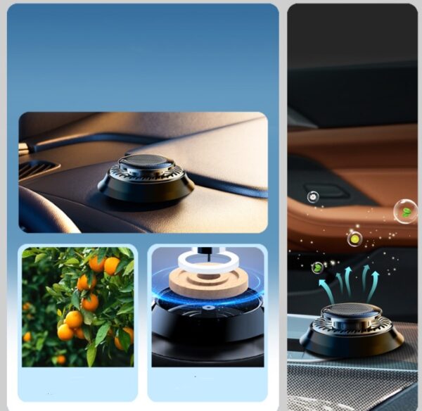 Car Air Freshener, Solar Rotating Car Essential Oil Diffuser, Car Interior Decor Accessories, Odor Eliminator For Car Office Home Car Aromatherapy Car Essential Oil Diffuser Auto Diffuser - Image 5