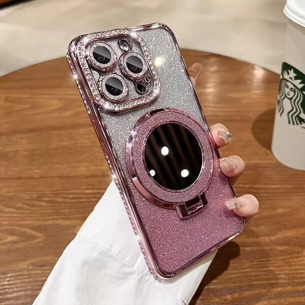 Makeup Mirror Bracket Phone Case Glitter Protective Cover - Image 9