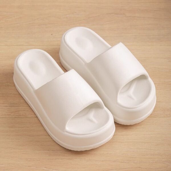 7cm High Heel Flat Slippers Summer Solid Color Non-slip Floor Home Shoes Outdoor Garden Slippers For Women - Image 6