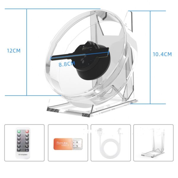 LED Desktop Fan Screen With Audio Playback Holographic Advertising Machine - Image 4