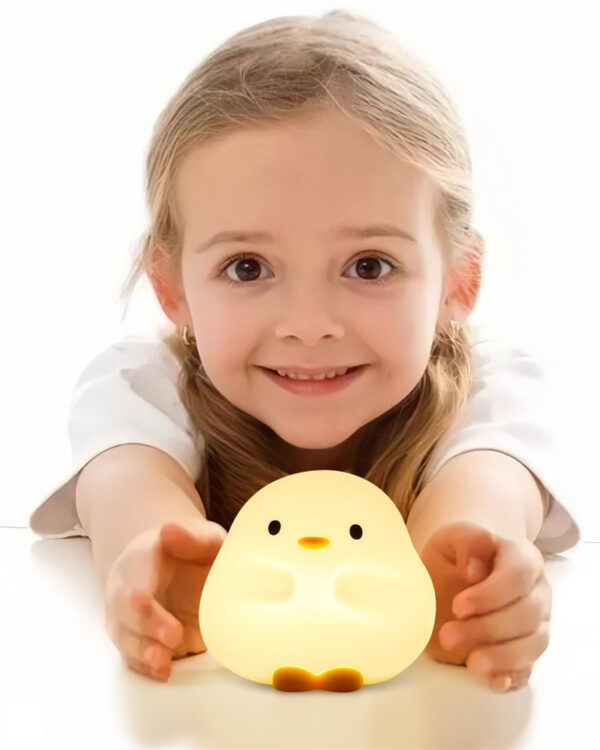 Cute Duck LED Night Lamp Cartoon Silicone USB Rechargeable Sleeping Light Touch Sensor Timing Bedroom Bedside Lamp For Kid Gift Home Décor - Image 3