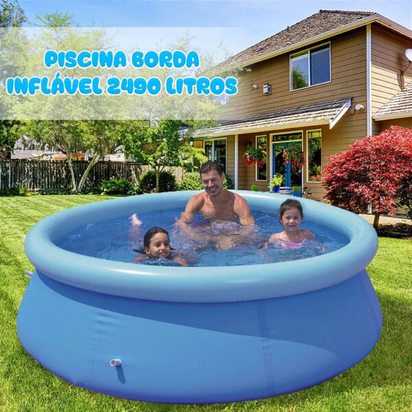 Swimming Pool Edge Inflatable 2490 Litres PVC Resistant Round - Image 5