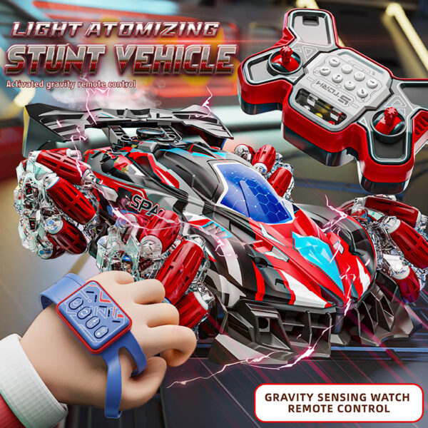 F1 RC Gesture Sensing Stunt Remote Control Car Light Music Four-Wheel Drive Off-Road Racing Toy Simulated Spray Children's Toy Gift - Image 7