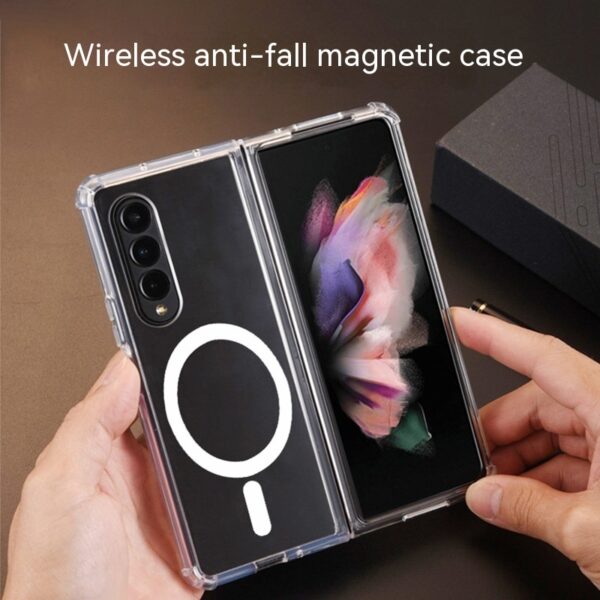 Zflip5 Four-corner Drop-resistant Magnetic Transparent Phone Case - Image 6