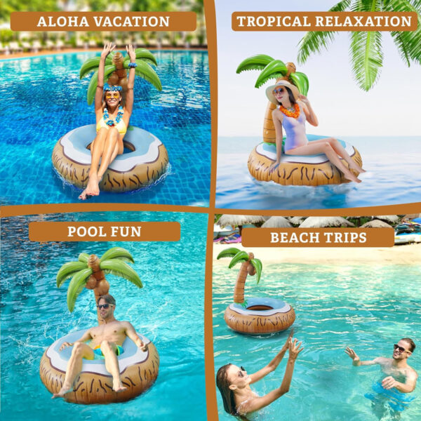 Simple Printed Coconut Tree Inflatable Backrest Recliner - Image 5