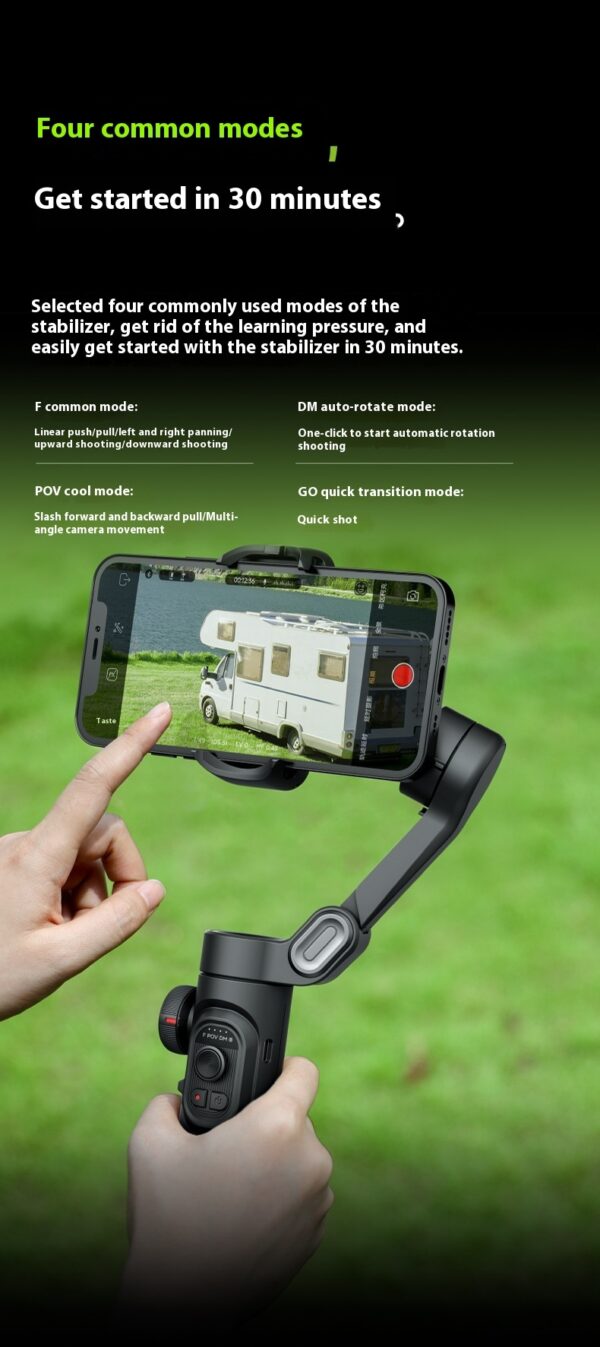 Selfie Three-axis Anti-shake Hand-held Tripod Head Mobile Phone Stabilizer - Image 9