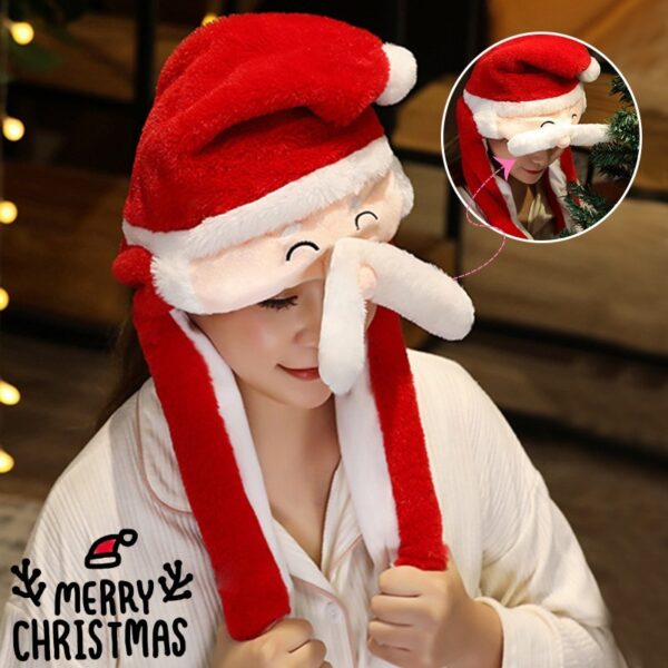 Novel Movable Christmas Cute Santa Claus Snowman Elk Hat