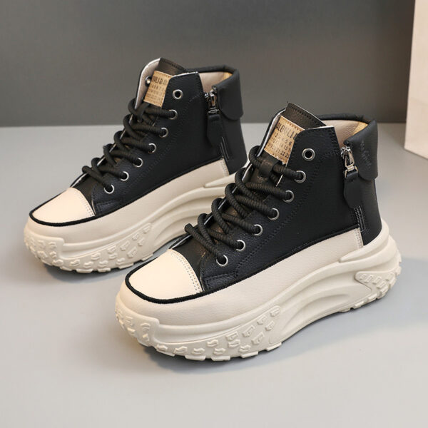 Round Toe Shoes Platform Height Increasing Casual Sneakers - Image 7