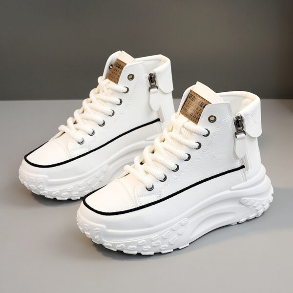 Round Toe Shoes Platform Height Increasing Casual Sneakers - Image 5