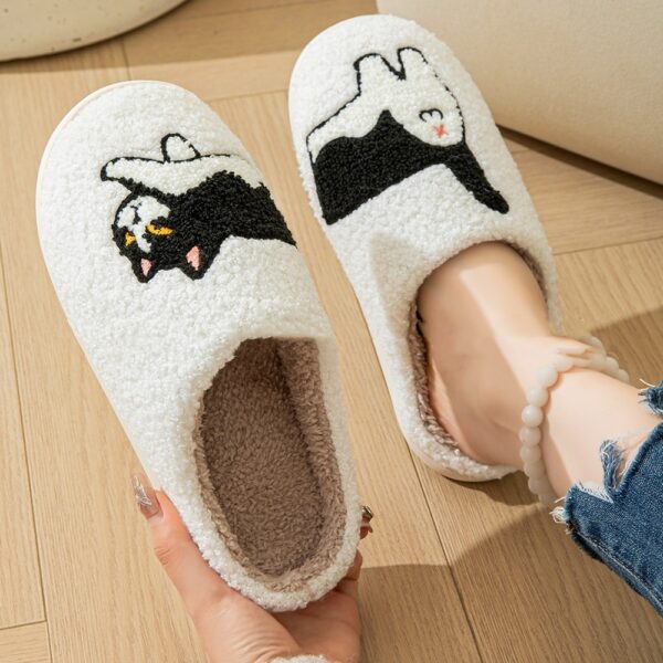 Cartoon Cotton Slippers For Women Men Indoor Outdoor Slippers For Household Autumn And Winter Couples Shoes Fuzzy Warm Soft Slippers - Image 5
