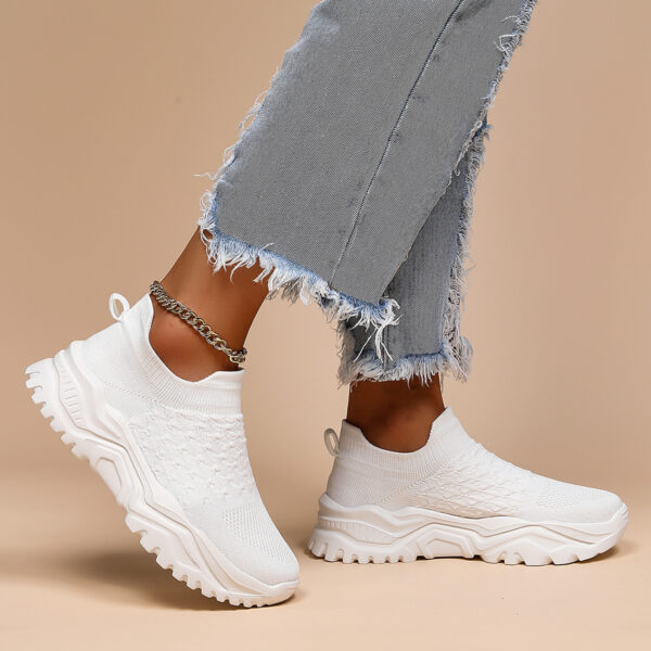 Plus Size Sports Women's Shoes Breathable Fly knit Slip-on - Image 2