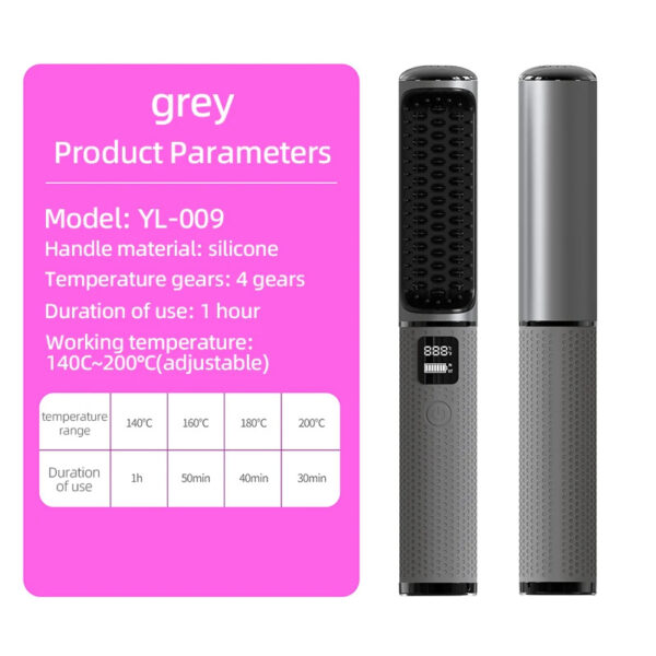 LCD USB Charging Straight Comb Negative Ion Lazy Hair Straightener Curly Hair Dual-use Broken Hair Finishing - Image 2