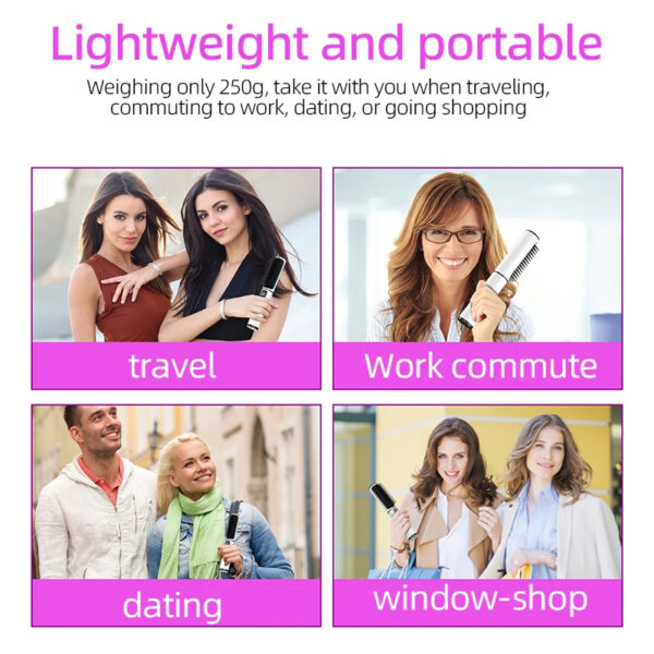LCD USB Charging Straight Comb Negative Ion Lazy Hair Straightener Curly Hair Dual-use Broken Hair Finishing - Image 8