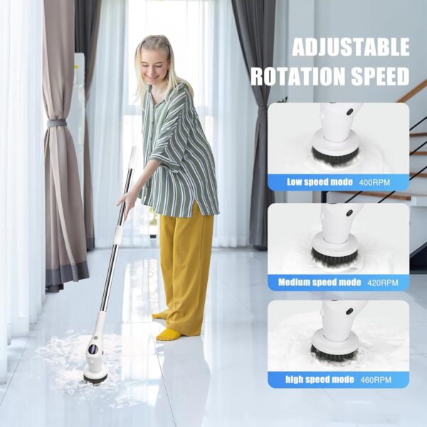 8-in-1 Electric Cleaning Brush Multi-functional Household Kitchen Bathroom Dedicated Mute Handheld Strong Cleaning Brush - Image 7